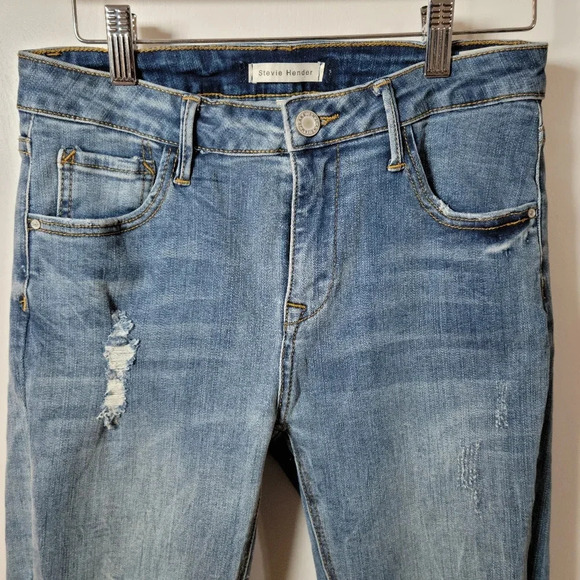 Stevie Hender Luna Distressed Skinny Ankle Cut Jeans | Size 9 - Picture 2 of 6